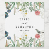 秘密のお洒落庭の野草 ワインラベル (シングルラベル)