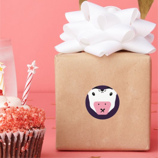 秘密のかわいいかわいい牛 ラウンドシール (パーティー)