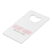 秘密のエージェントライセンスパーティー ブライズメイドの旅程 クレジットカード栓抜き (裏面アングル)