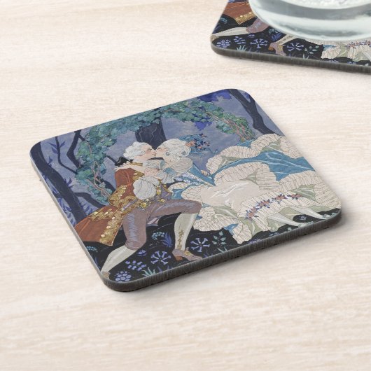 秘密のキス、「祝日Galantes」のためのイラストレーション コースター (左側)