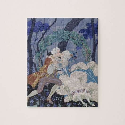 秘密のキス、「祝日Galantes」のためのイラストレーション ジグソーパズル (縦)