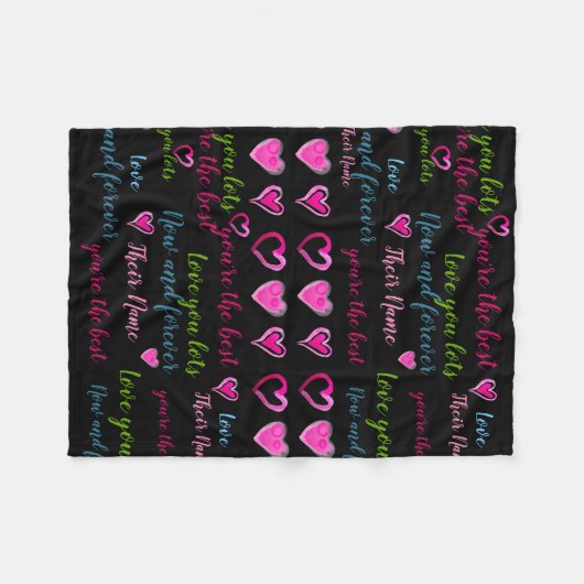 秘密のクラッシュ、ファーストラブギフトパーソナライズされたおもしろい フリースブランケット (正面(横))