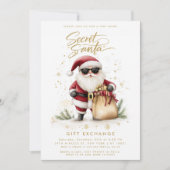 秘密のクールサンタギフト交換クリスマススワップ 招待状 (正面)