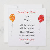 秘密のサプライズパーティー - SRF 招待状 (裏面)