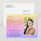 秘密のサプライズ レインボー バースデー パーティーの写真 ポストカード (正面/裏面)