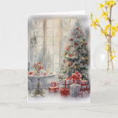 秘密のサンタからメリークリスマス カード (黄色い花)