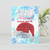 秘密のサンタのギフト交換パーティの招待状 招待状 (スタンド正面)