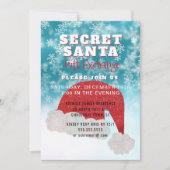 秘密のサンタのギフト交換パーティーの青の招待状 招待状 (正面)