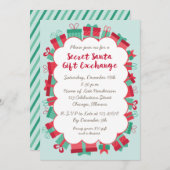 秘密のサンタのギフト交換パーティー 招待状 (正面/裏面)