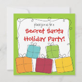 秘密のサンタのレトロのギフトの休日のパーティの招待状 招待状 (正面)