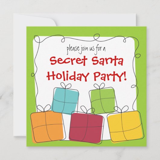 秘密のサンタのレトロのギフトの休日のパーティの招待状 招待状 (正面)