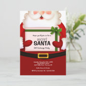 秘密のサンタの休日のパーティの招待状 招待状 (スタンド正面)