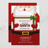 秘密のサンタの休日のパーティの招待状 招待状 (正面/裏面)