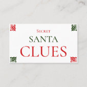 秘密のサンタの手がかりクリスマスプレゼント交換ゲーム 名刺 (正面)