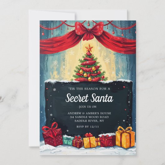 秘密のサンタへの招待状を送る季節になりました。 招待状 (正面)