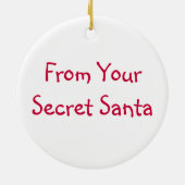 秘密のサンタギフトのクリスマスクリスマス セラミックオーナメント (裏面)