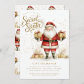 秘密のサンタギフト交換スワップクリスマス 招待状 (正面/裏面)