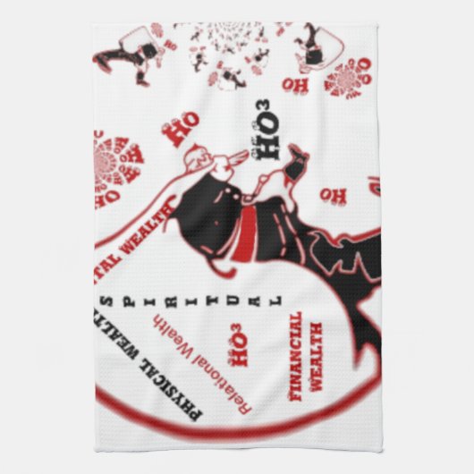 秘密のサンタギフト – 繁栄と富 キッチンタオル (縦)