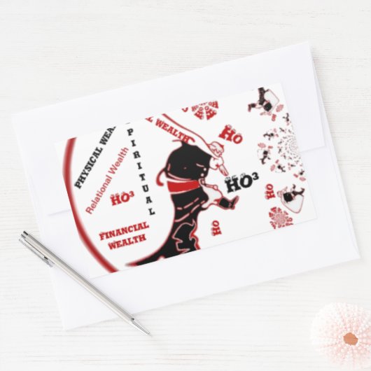 秘密のサンタギフト – 繁栄と富 長方形シール (封筒)