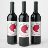 秘密のサンタクロース帽からメリークリスマス ワインラベル (ボトル)