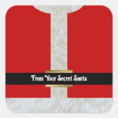 秘密のサンタスーツのパーソナライズされたクリスマス スクエアシール (正面)