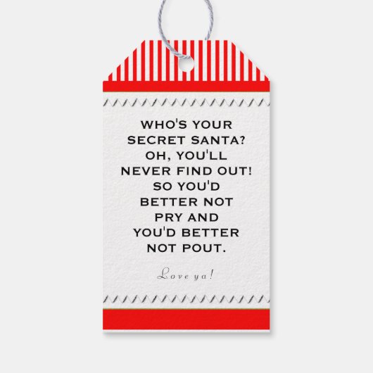 秘密のサンタユーモア ギフトタグ (裏面)