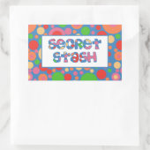 秘密のスタックのラベル、明るく泡立つパターン 長方形シール (バッグ)