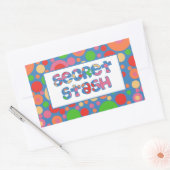 秘密のスタックのラベル、明るく泡立つパターン 長方形シール (封筒)