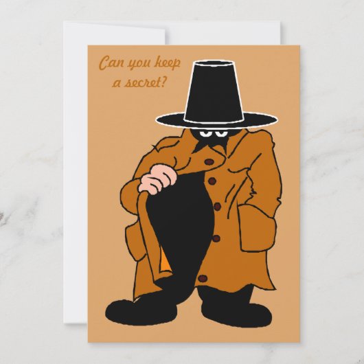 秘密のスパイの誕生日のびっくりパーティ 招待状 (正面)