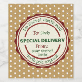 秘密のパーソナライズされたサンタギフトワインラベル ワインラベル (シングルラベル)