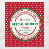 秘密のパーソナライズされたサンタギフトワインラベル ワインラベル (シングルラベル)