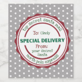 秘密のパーソナライズされたサンタギフトワインラベル ワインラベル (シングルラベル)