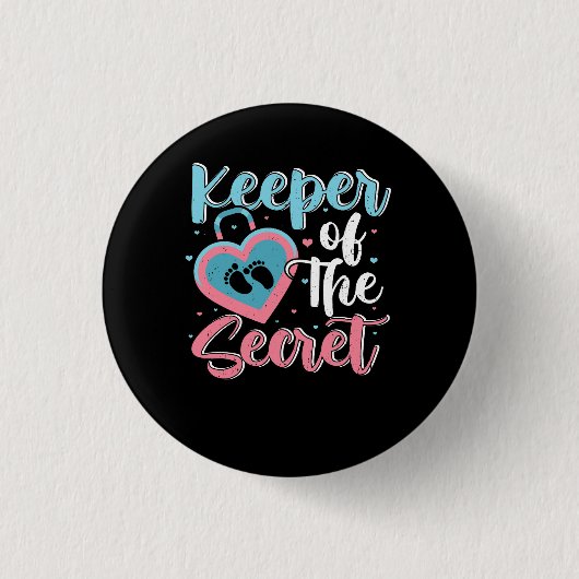 秘密のピンクまたは青の性別のキーパーがPaを明かす 缶バッジ (正面)