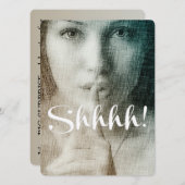 秘密のユニークなチックなサプライズパーティー 招待状 (正面/裏面)