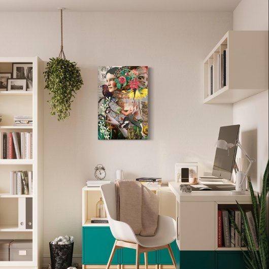 秘密のレターヴィンテージデジタルコラージュ キャンバスプリント