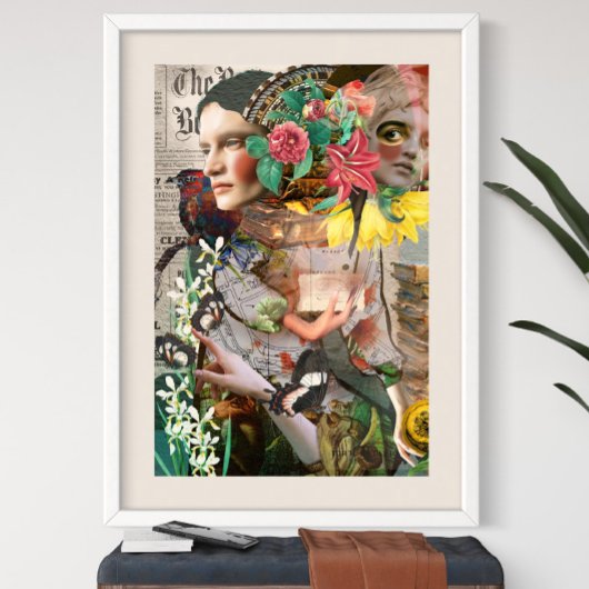 秘密のレターヴィンテージデジタルコラージュ ポスター