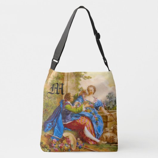 秘密のロマンスガーリーバロック・モノグラムのパーソナライズ クロスボディバッグ (裏面)