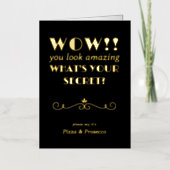 秘密のヴィンテージおもしろい入力金ゴールド 箔グリーティングカード (正面)