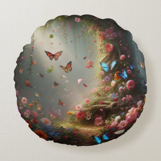 秘密の中に隠された遠くに魅惑の庭 ラウンドクッション (正面)