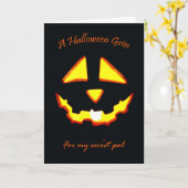 秘密の仲間のハロウィーンの笑い カード (黄色い花)