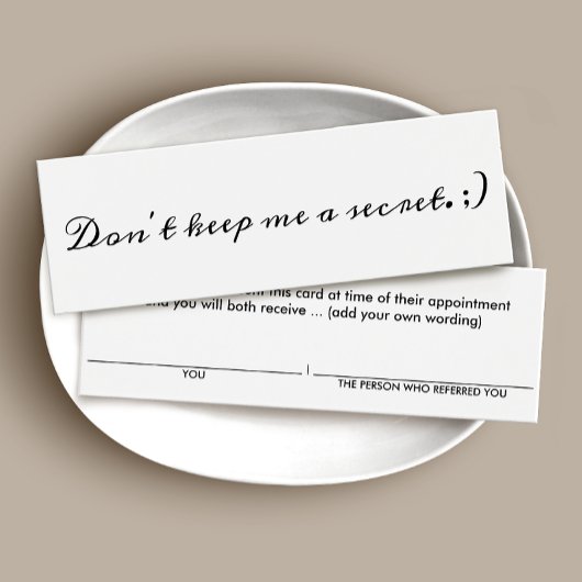 秘密の保お客様の紹介カードを使用しない