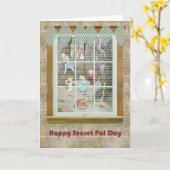 秘密の友達日、ヴィンテージのおとぎ話のキャラクター カード (黄色い花)