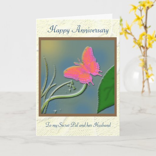 秘密の友達記念日 カード (黄色い花)