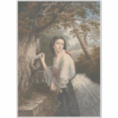 秘密の対応：禁止された愛への少女のメモ シール (正面)