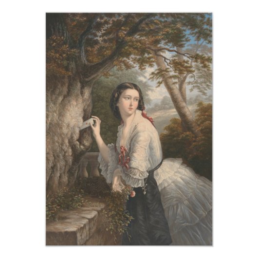 秘密の対応：禁止された愛への少女のメモ フォトプリント            (正面)