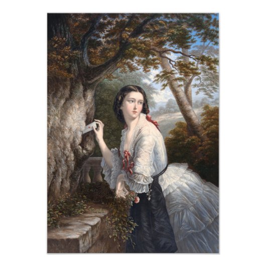 秘密の対応：禁止された愛への少女のメモ フォトプリント            (正面)