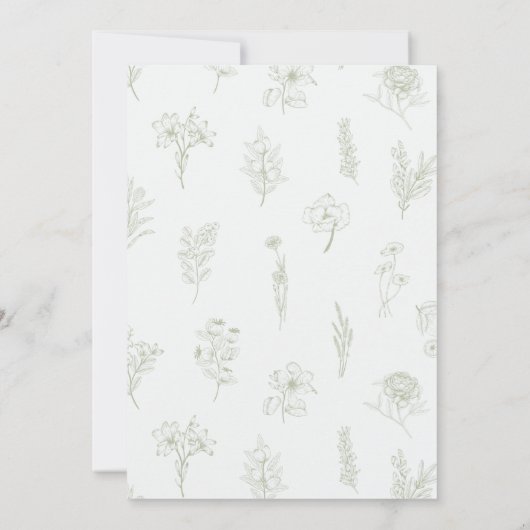 秘密の庭での結婚式 招待状 (裏面)