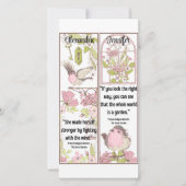 秘密の庭の本の引用文かわいい鳥のしおり カード (正面)