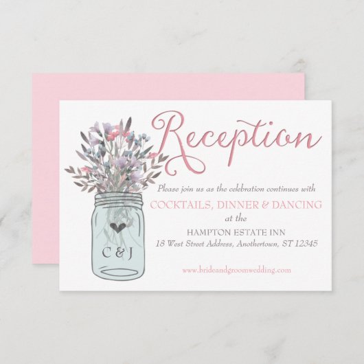 秘密の庭の水彩画メイソンジャー　受付カード エンクロージャーカード (正面/裏面)