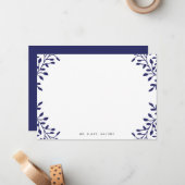 秘密の庭園の結婚式文房具 – 海軍 ノートカード (正面/裏面インサイチュ)